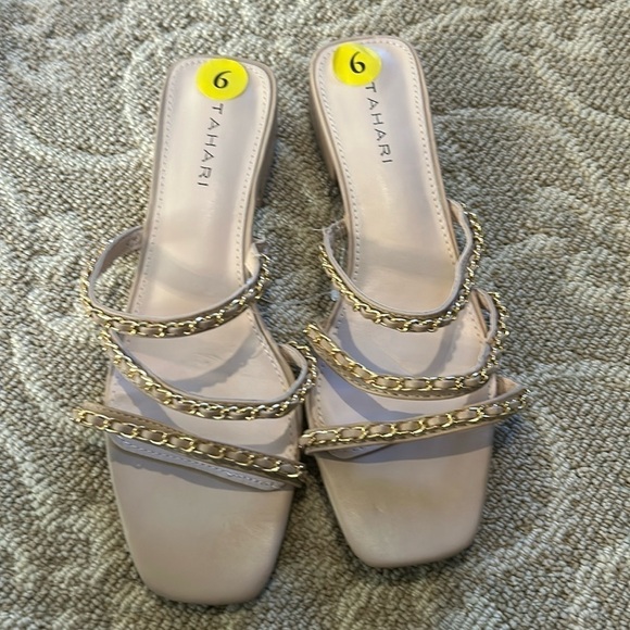 Tahari Pink and Gold Slide Sandals NWT - Picture 2 of 10